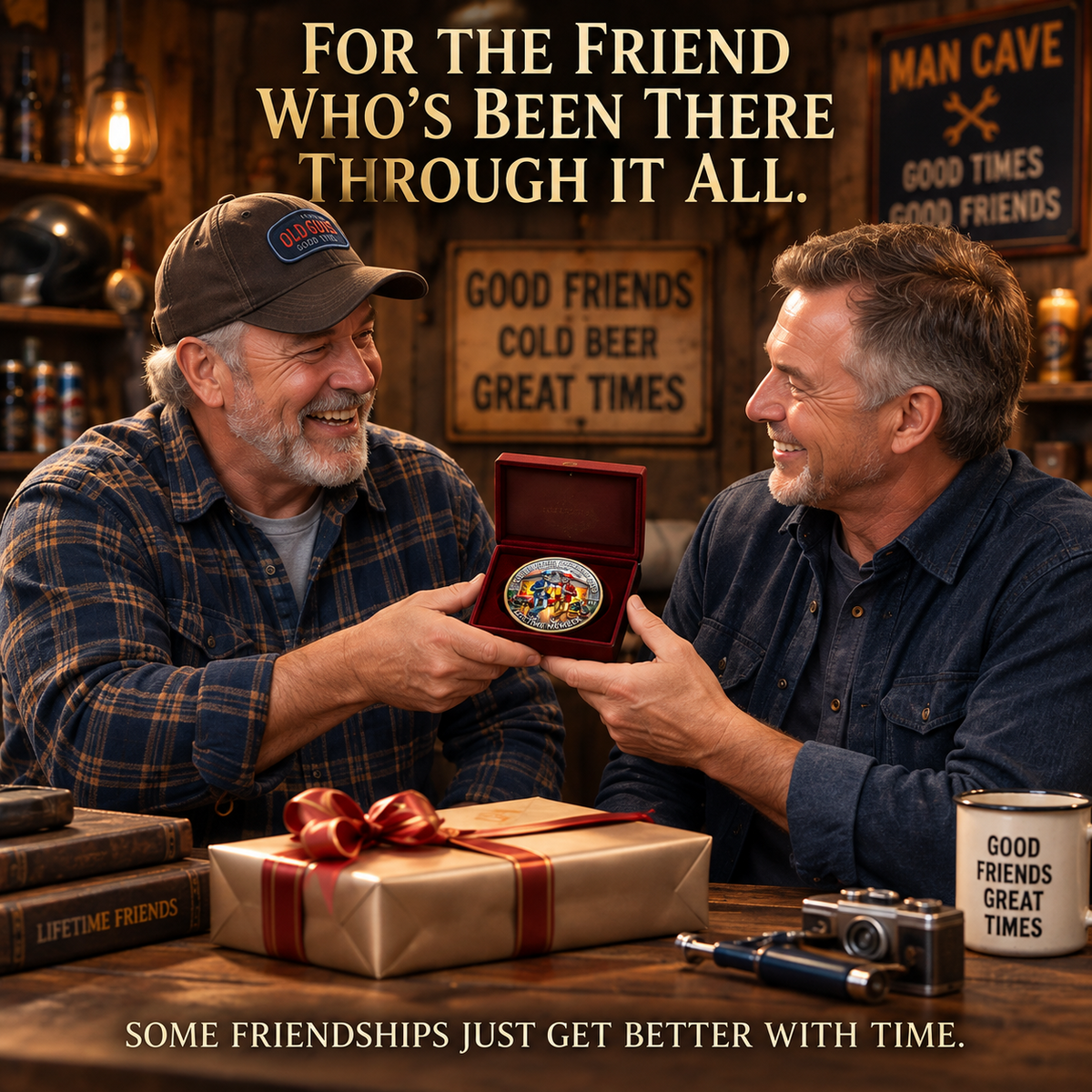 Old Bastards Friendship Club 2026 – Double-Sided Friendship Commemorative Coin, Funny Lifetime Keepsake Gift for Best Friends & Old Buddies